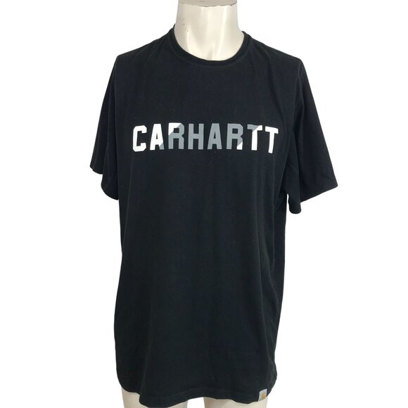 CARHARTT FORCE - MEN'S LARGE -BLACK SHOERT SLEEVE CREW NECK RELAXED FIT T-SHIRT - Picture 1 of 9